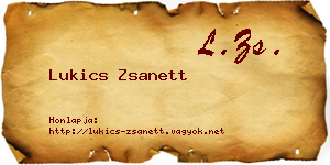 Lukics Zsanett névjegykártya